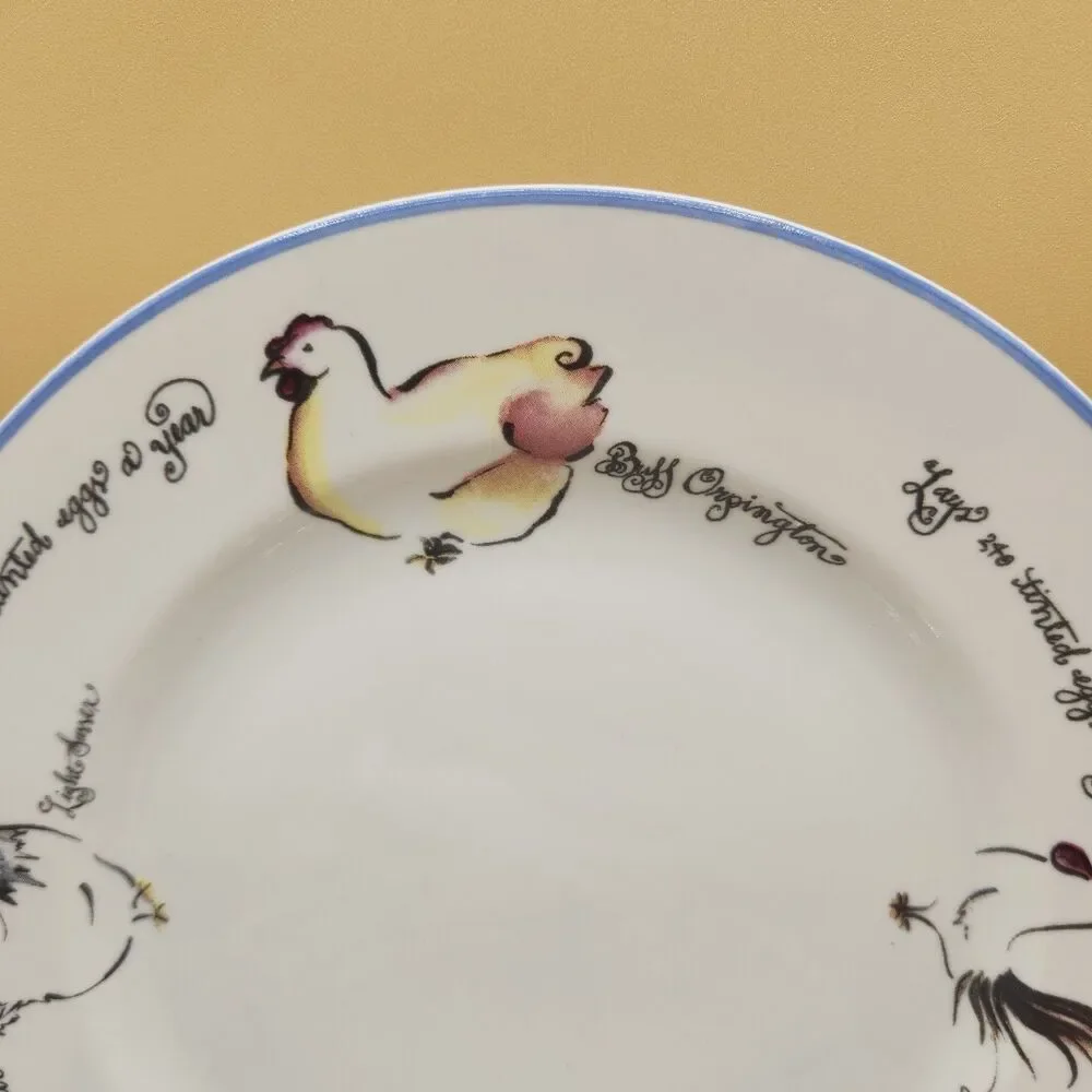 Chicken Breeds Plates Williams Sonoma Dessert Salad 8” Rosanna Made In Italy - Picture 7 of 15